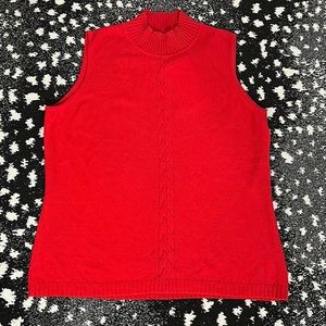 NWT CASHMERE MOCK NECK APPLE RED SWEATER/ vest L